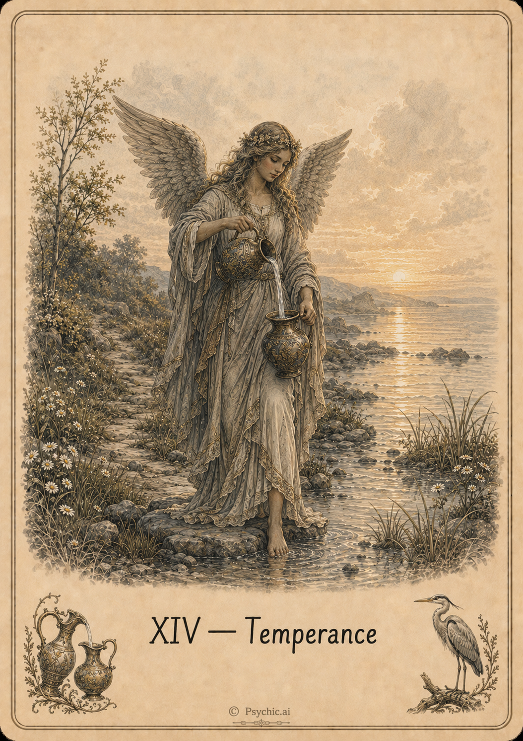 Temperance tarot card illustration